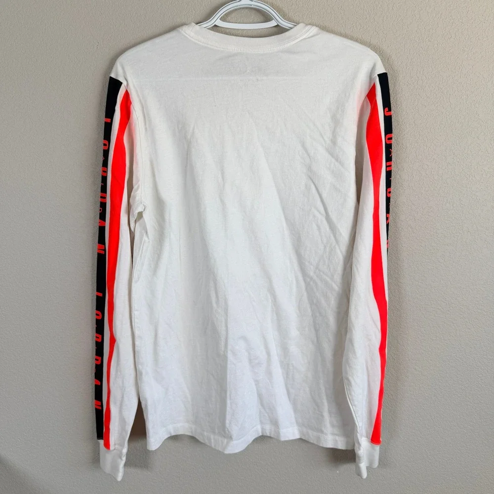 Jordan Air Gradient Long‎ Sleeve Graphic Tee Mens M White Jumpman Striped